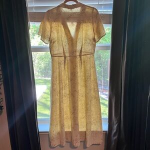 Madewell Yellow Floral Midi Dress
